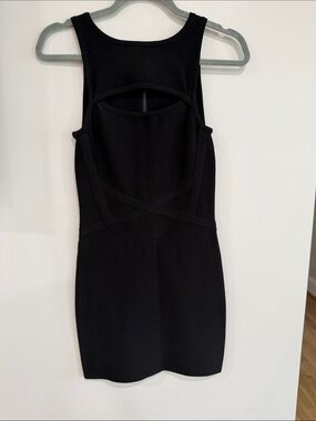 bebe Black Sleeveless Mini Dress with Back Cutout
